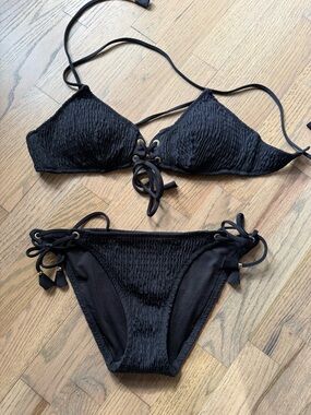 Victoria’s secret Black Lace-Up Women’s Bikini Set